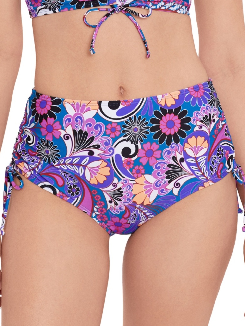 Salt + Cove Women's Floral-Print High Waist Bikini Bottoms,